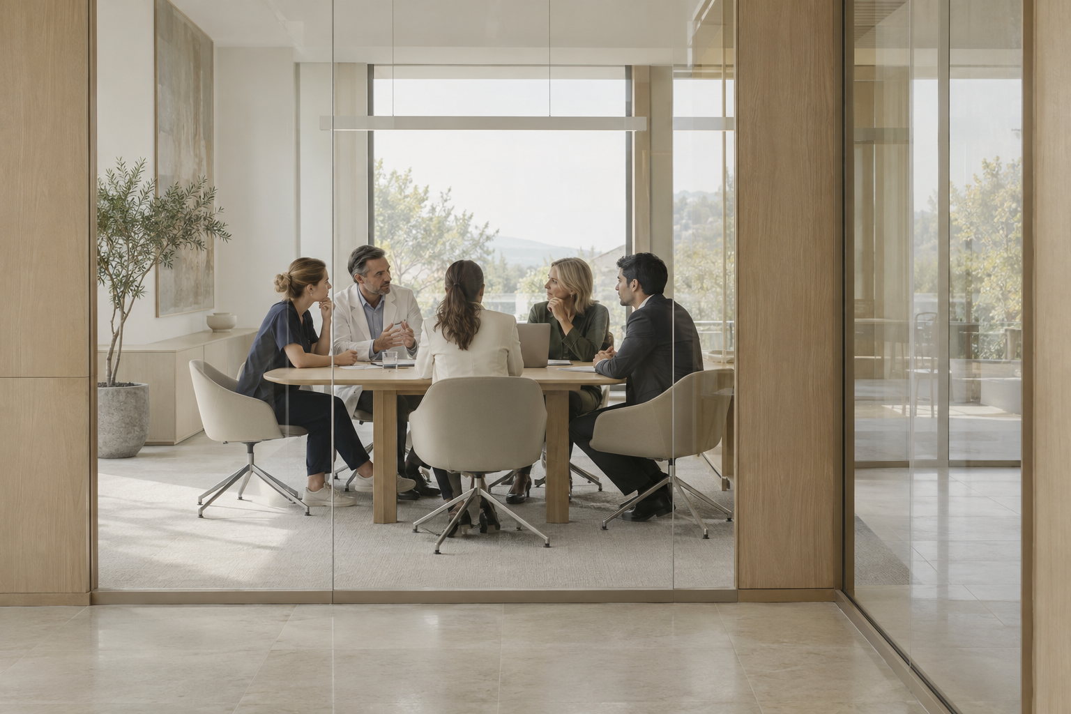 AREOLA colleagues meeting around a conference table
